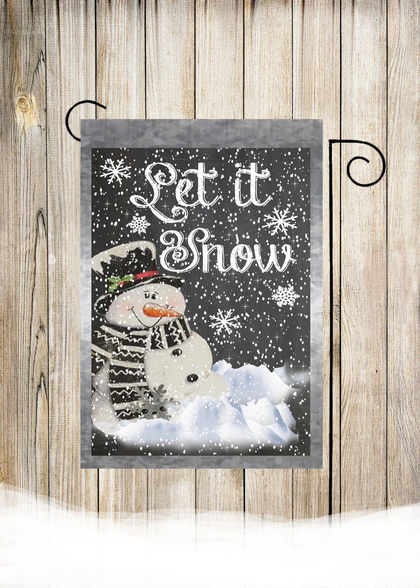 Let Is Snow Silver ~ Set of Three Wholesale Package Garden Flags G1614